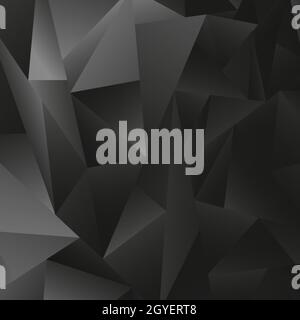 Abstrakte schwarz-graue Gradientendreiecke in verschiedenen Größen - Vektorgrafik Stockfoto