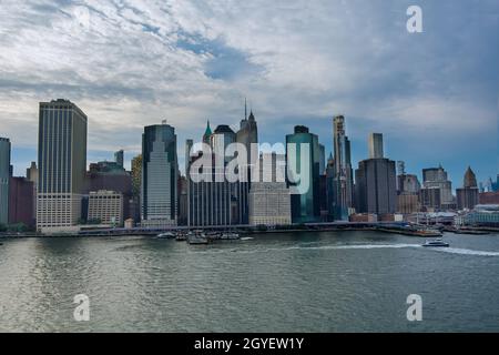 Luftaufnahme über die Skyline von Manhattan, New York City Stockfoto