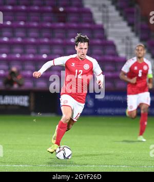 Tynecastle Park, Edinburgh .Schottland, Großbritannien. Oktober 2021. UEFA U-21 Championship Qualifier Schottland gegen Dänemark. William Baving Vick .Denmark U-21 Credit: eric mccowat/Alamy Live News Stockfoto