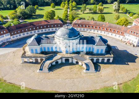 Stuttgart Solitude Schloss Luftbild Ansicht Architektur Reise in Deutschland Reisen Stockfoto