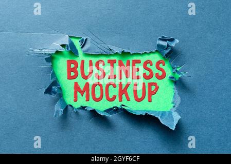 Handschrift Text Business Mockup, Business Approach Scale oder Fullsize-Modell eines Designs für Demonstration Thinking New Writing Concepts, Breaking Stockfoto