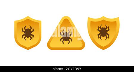 Ein Zeichen der Aufmerksamkeit auf das Virus. Vektorgrafik. Stock Vektor