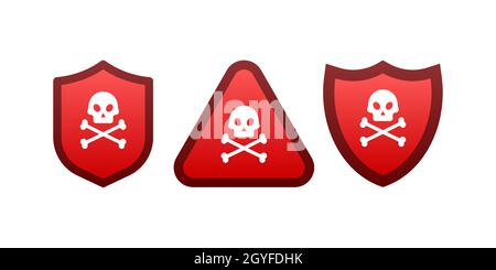 Ein Zeichen der Aufmerksamkeit auf das Virus. Vektorgrafik. Stock Vektor