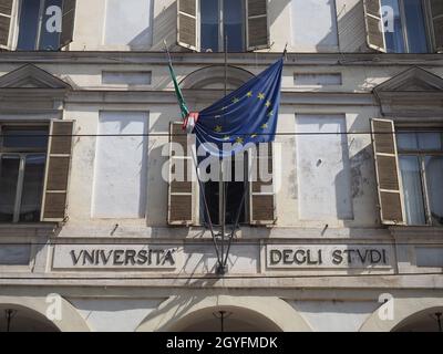 Die Universita di Torino (Übersetzung Universität Turin) in Turin, Italien Stockfoto