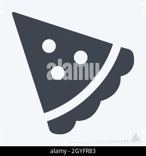 Icon Pizza - Glyph Style - einfache Illustration, editierbare Kontur, Design Template Vektor, gut für Drucke, Poster, Werbung, Ankündigungen, Info Stock Vektor