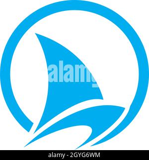 Segelschiff Logo Vorlage Vektor Stock Vektor