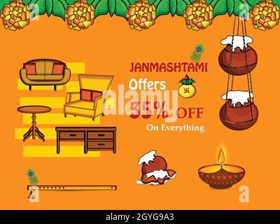 Hindu-Festival Janmashtami Stock Vektor