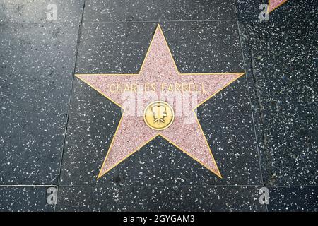 Los Angeles, Kalifornien, USA 7. Oktober 2021 Ein allgemeiner Blick auf die Atmosphäre von Darsteller Charles Farrells Star auf dem Hollywood Walk of Fame am 7. Oktober 2021 in Los Angeles, Kalifornien, USA. Foto von Barry King/Alamy Stockfoto Stockfoto