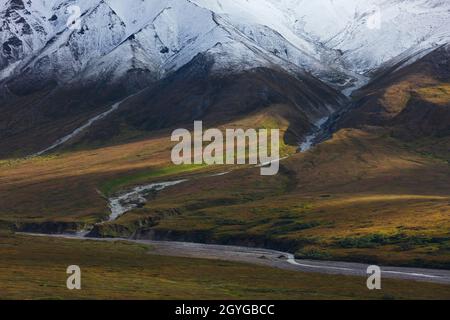 Blick auf die ALASKAN RANGE in der Nähe des Eielson Lookout bei Mile 66 - DENALI NATIONAL PARK Stockfoto