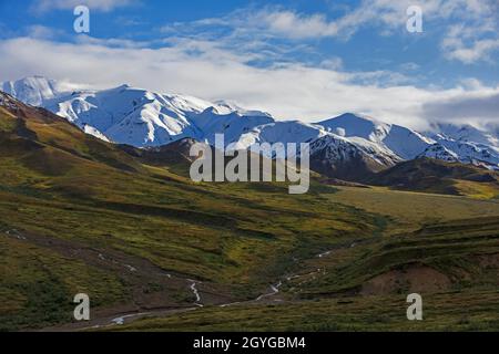 Blick auf die ALASKAN RANGE in der Nähe des Eielson Lookout bei Mile 66 - DENALI NATIONAL PARK Stockfoto