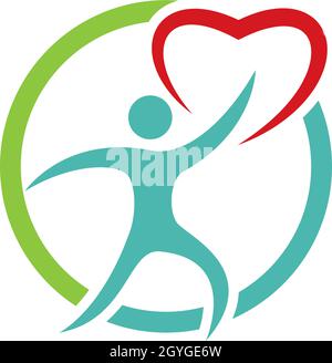 Vektorvorlage für das Logo von Heart Care Stock Vektor