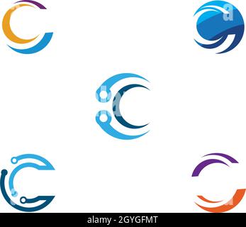 C Letter Technologie Logo Vorlage Vektor Icon Design Stock Vektor