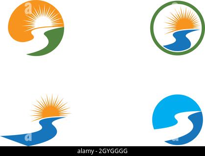 Fluss Logo Template Vector Stock Vektor