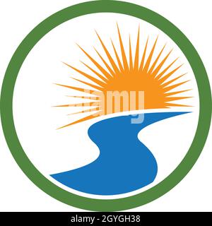 River Logo-Vorlage Stock Vektor
