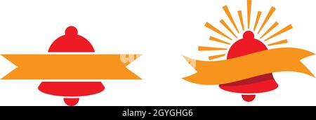 Glocke mit leerem Band Banner Logo Vektor-Vorlage Stock Vektor