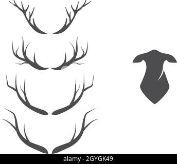 Satz von Deer-Logo-Vektor-Vorlage Stock Vektor