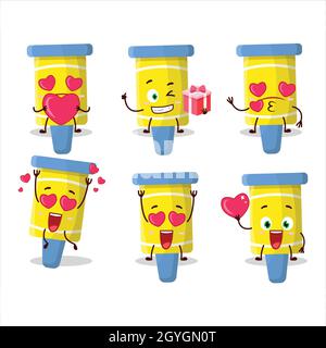 Feuerwerk Muscheln Zeichentrickfigur mit Liebe niedlichen Emoticon. Vektorgrafik Stock Vektor