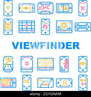 Sucher Smartphone-Funktionssymbole Vektor Einstellen Stock Vektor