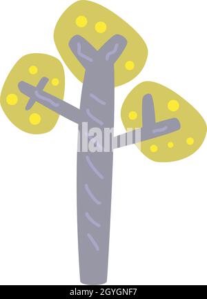 Baum-Symbol-Vektor-Symbol für Natur, Ökologie und Umwelt in einer flachen Farbdarstellung Stock Vektor