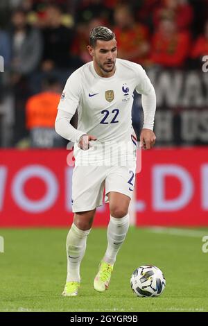 Turin, Italien, 7. Oktober 2021. Theo Hernandez aus Frankreich während des Spiels der UEFA Nations League im Juventus-Stadion in Turin. Bildnachweis sollte lauten: Jonathan Moscrop / Sportimage Stockfoto