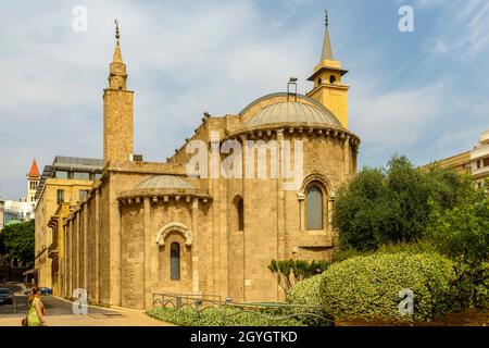 LIBANON, BEIRUT, INNENSTADT VON BEIRUT, AL-OMARI-MOSCHEE Stockfoto