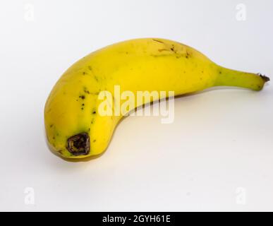 Reife Bananen. Isoliert auf weißem Hintergrund, Tropical fruit.noise Effekt Stockfoto