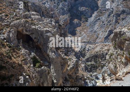 Kourtaliotiko george, Fluss Megalopotamos, Rethymno, Kreta, Griechenland, Europa Stockfoto