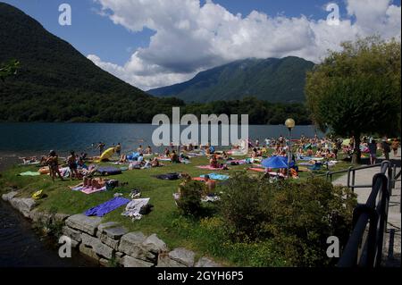 Europa, Italien, Piemont, Mergozzo, Verbano-Cusio-Ossola, Lake Mergozzo, Stockfoto