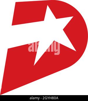 Vektorvorlage für das D Star Letter Logo Stock Vektor
