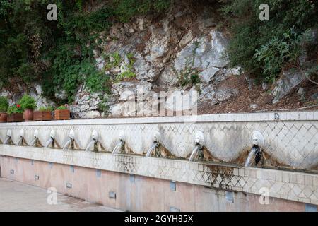 Der Löwenfontäne, Spili, Kreta, Griechenland, Europa Stockfoto