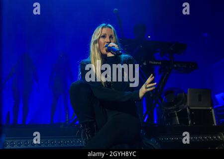 Glasgow, Schottland 7. Oktober 2021. Ellie Goulding tritt am ersten Abend ihrer hellsten Blue Tour in der O2 Academy auf. Stockfoto