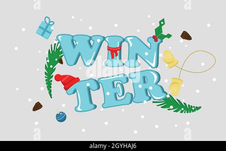 Weihnachtskarte. Winterthema. Festliche Stimmung. Neujahrsstimmung Stock Vektor