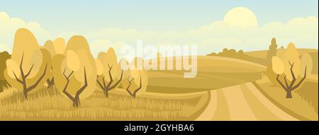 Herbstliche Landschaft im ländlichen Raum Stock Vektor