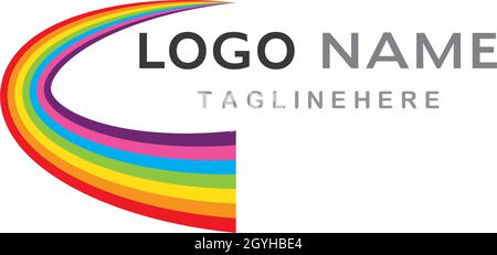 Vektorvorlage für Rainbow-Logo Stock Vektor