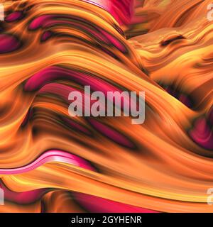 Heller Hintergrund mit volumetrischem Wellenmuster und Druck. 3d-Wellen, 3d-Rendering. Stockfoto