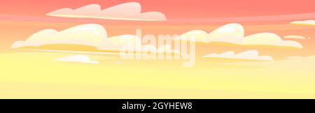 Morgen oder Abend Himmel Wolken Hintergrund. Illustration im Cartoon-Stil flache Design. Himmlische Atmosphäre. Vektor Stock Vektor