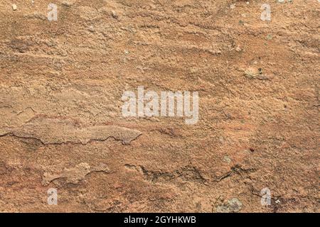 Nahaufnahme einer Sandsteinoberfläche Stockfoto