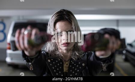 SAMARA WEAVING in GUNS AKIMBO (2019), Regie: JASON LEI HOWDEN. Stockfoto
