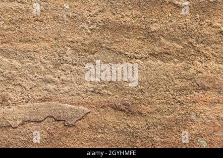 Nahaufnahme einer Sandsteinoberfläche Stockfoto