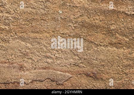 Nahaufnahme einer Sandsteinoberfläche Stockfoto