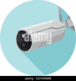 Vector Sicherheitskamera im flachen Design Stock Vektor