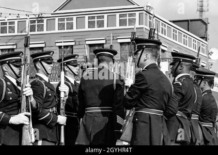 Die amerikanische Armee zeigt ihr Team auf dem Deutsch-Amerikanischen Volksfest in Berlin 1989 Stockfoto