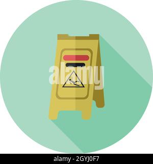 Vector Flat Design Nassbodenschild Stock Vektor