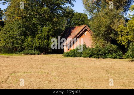 The Boathouse, Shuttleworth House, Shuttleworth Collection, Old Warden, Bedfordshire, England. Stockfoto