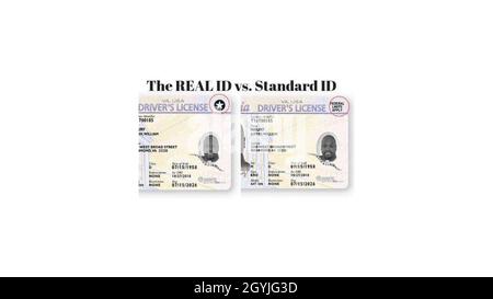 Der Real ID-Führerschein ist für Autofahrer in Hawaii im Oktober 2020 erforderlich. Sie unterscheidet sich von einer normalen ID durch einen „Stern“ in der oberen rechten Ecke. Es kann verwendet werden, um einen Controlled Access Pass oder CAP zu erhalten. Stockfoto