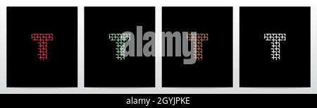 Wicker bilden Buchstaben Logo Design T Stock Vektor