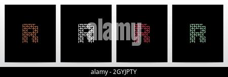 Weidenforming Buchstabe Logo Design R Stock Vektor