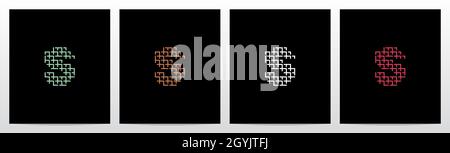 Wicker bilden Buchstaben Logo Design S Stock Vektor