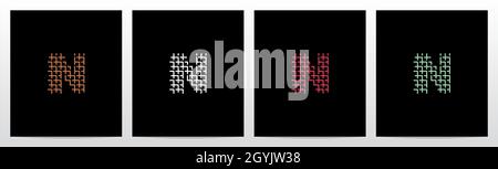 Weidenforming Buchstabe Logo Design N Stock Vektor