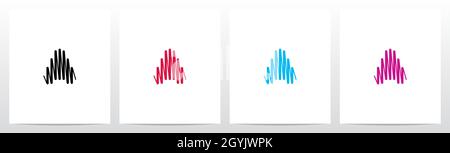 Scribble Forming Letter Logo Design A Stock Vektor